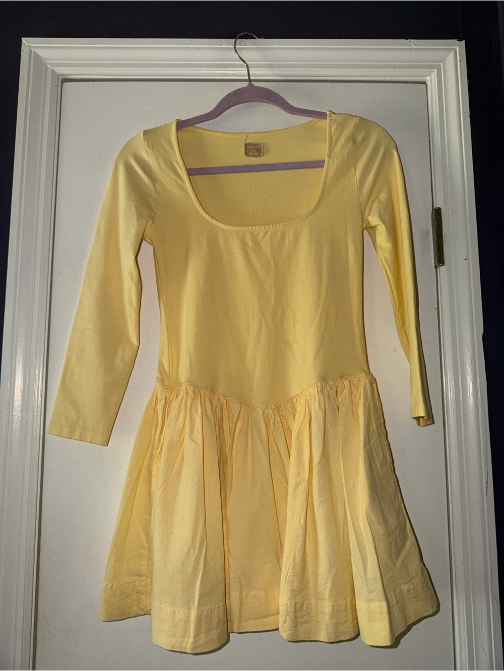 Free People Sunny Yellow Long-Sleeve Midi Dress